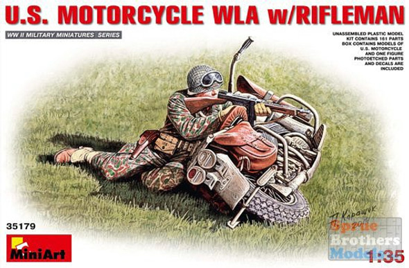 MIA35179 1:35 MiniArt US Motorcycle WLA with Rifleman