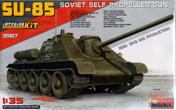 MIA35187 1:35 Miniart Su-85 Soviet Self-Propelled Gun Mod 1943 Mid Production with Full Interior