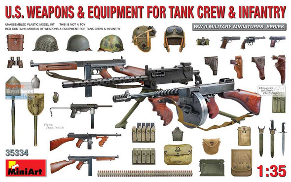 MIA35334 1:35 Miniart US Weapons & Equipment for Tank Crew & Infantry