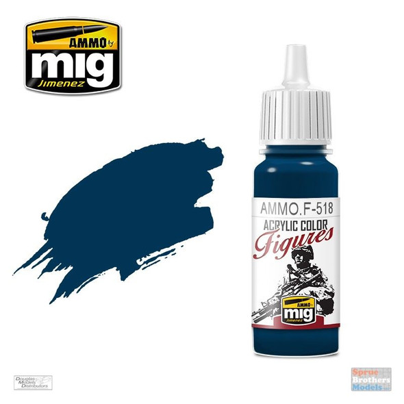 AMMOF518 AMMO by Mig Acrylic Figures Color - Marine Blue (17ml bottle)