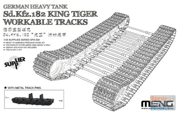 MNGSPS038 1:35 Meng Sd.Kfz.182 King Tiger Workable Tracks