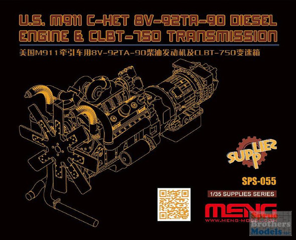 MNGSPS055 1:35 Meng US M911 C-HET 8V-92TA-90 Diesel Engine & CLBT-750 Transmission (MNG kit)