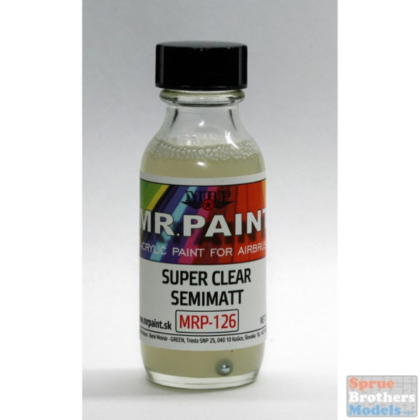 MRP126 MRP/Mr Paint - Super Clear Semimatt 30ml (for Airbrush only)
