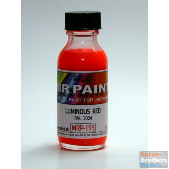 MRP193 MRP/Mr Paint - Luminous Red RAL3024 30ml  (for Airbrush only)