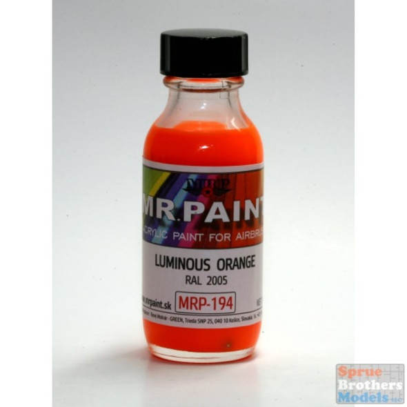 MRP194 MRP/Mr Paint - Luminous Orange RAL2005 30ml  (for Airbrush only)