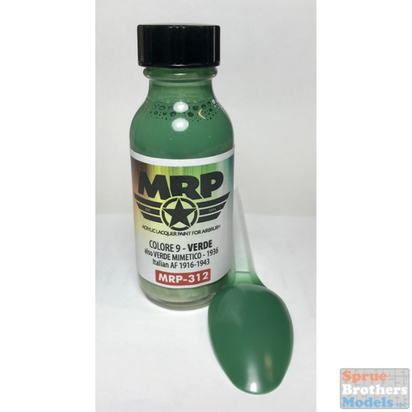 MRP312 MRP/Mr Paint - Colore 9 - Verde also Verde Mimetico - 1936 (Italian AF 1916-43) 30ml (for Airbrush only)