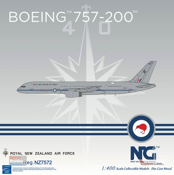 NGM53146 1:400 NG Model Royal New Zealand Air Force Boeing 757-200 Reg #NZ7572 (pre-painted/pre-built)