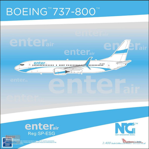 NGM58072 1:400 NG Model Enter Air B737-800(S) Reg #SP-ESG (pre-painted/pre-built)