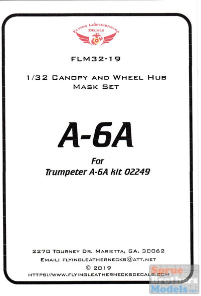 ORDFLM32019 1:32 Flying Leathernecks A-6A Intruder Canopy and Wheel Hub Mask Set (TRP kit)