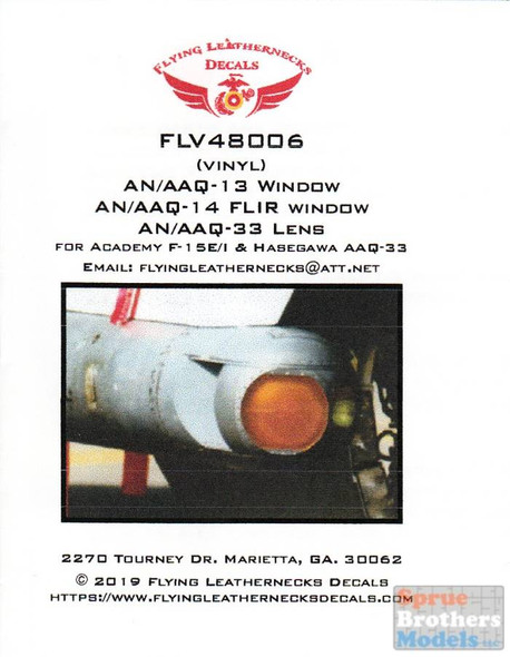 ORDFLV48006 1:48 Flying Leathernecks AN/AAQ-13 Window / AN/AAQ-14 FLIR Window / AN/AAQ-33 Lens (ACA/HAS kit)