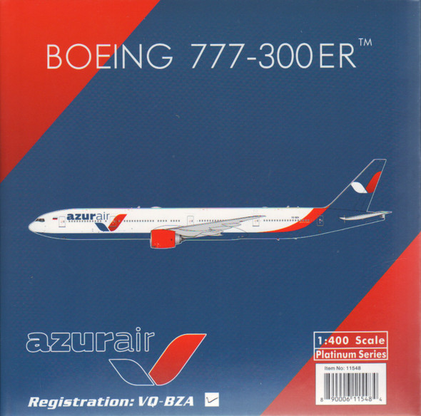 PHX11548 1:400 Phoenix Model AzurAir Boeing 777-300ER Reg #VQ-BZA (pre-painted/pre-built)