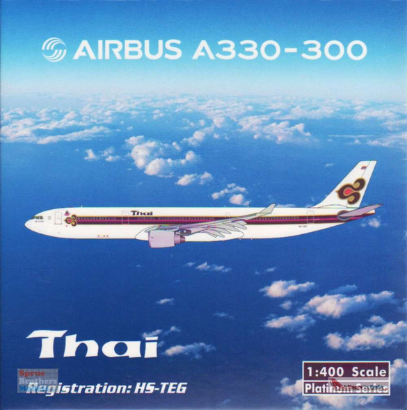 PHX11633 1:400 Phoenix Model Thai Airways Airbus A330-300 Reg #HS-TEG (pre-painted/pre-built)