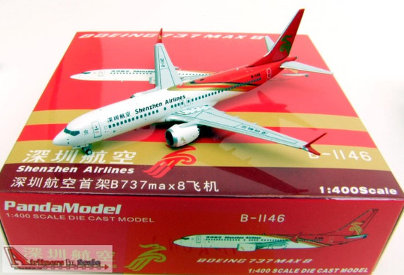 PND4011 1:400 PandaModel Shenzhen Airlines Boeing 737Max8 Reg #B-1146 (pre-painted/pre-built)