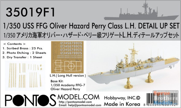 PONF35019 1:350 Pontos Model Detail Up Set - USS Oliver Hazard Perry Class FFG (ACA kit)