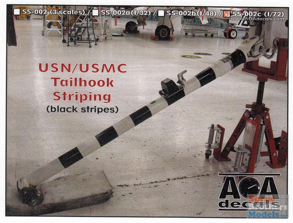 AOASS002C 1:72 AOA Decals - USN/USMC Tailhook Striping (black stripes)