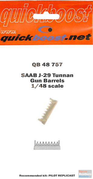 QBT48757 1:48 Quickboost Saab J-29 Tunnan Gun Barrels (PLS kit)