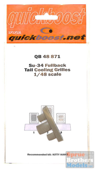 QBT48871 1:48 Quickboost Su-34 Fullback Tail Cooling Grilles (KTH kit)