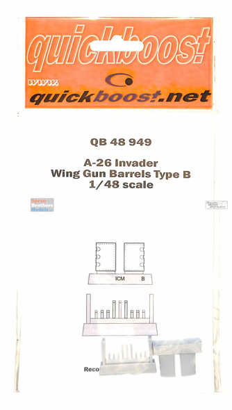 QBT48949 1:48 Quickboost A-26 Invader Wing Gun Barrels Type B (ICM kit)