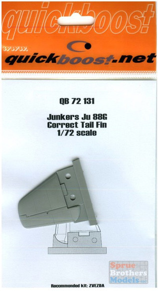 QBT72131 1:72 Quickboost Junkers Ju88G Ju 88G Correct Tail Fin (ZVE kit) #72131