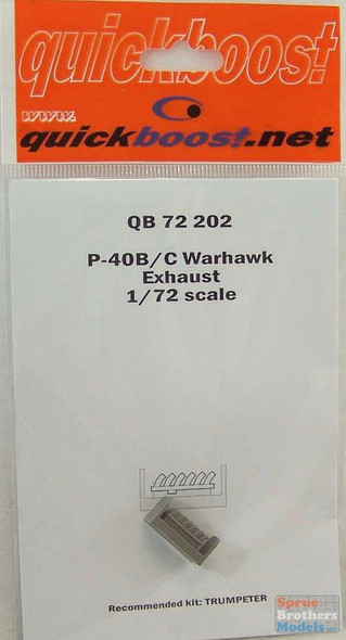 QBT72202 1:72 Quickboost P-40B P-40C Warhawk Exhaust (TRP kit) #72202