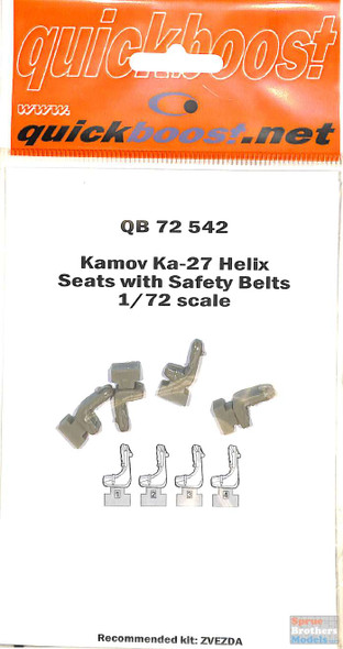 QBT72542 1:72 Quickboost Ka-27 Helix Seats with Safety Belts (ZVE kit)
