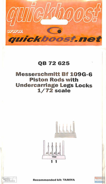 QBT72625 1:72 Quickboost Bf 109G-6 Piston Rods with Undercarriage Legs Locks (TAM kit)