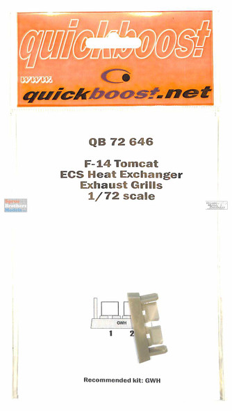 QBT72646 1:72 Quickboost F-14 Tomcat ECS Heat Exchanger Exhaust Grills (GWH kit)