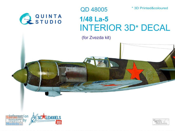 QTSQD48005 1:48 Quinta Studio Interior 3D Decal - La-5 (ZVE kit)