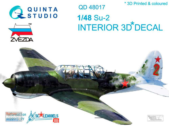 QTSQD48017 1:48 Quinta Studio Interior 3D Decal - Su-2 (ZVE kit)