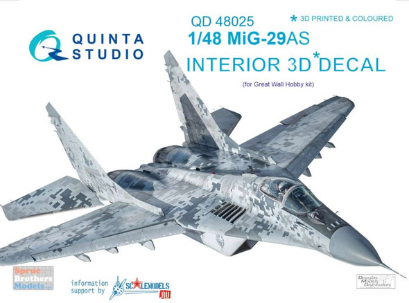 QTSQD48025 1:48 Quinta Studio Interior 3D Decal - MiG-29AS Fulcrum Slovak Air Force (GWH kit)