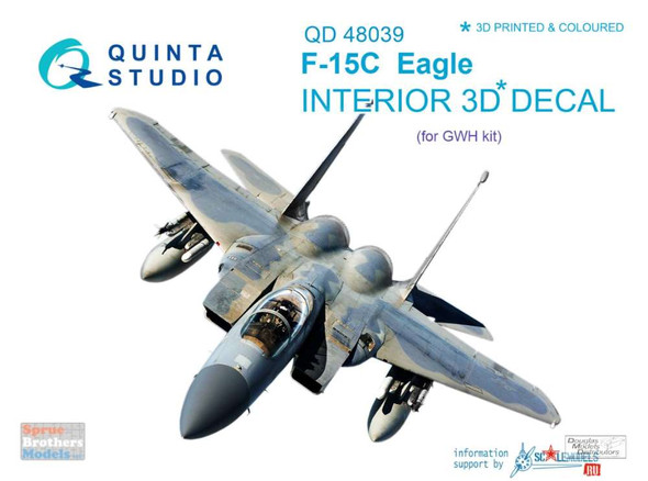 QTSQD48039 1:48 Quinta Studio Interior 3D Decal - F-15C Eagle (GWH kit)