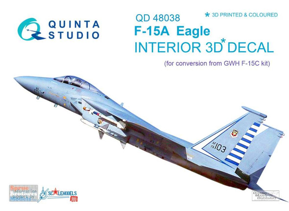 QTSQD48038 1:48 Quinta Studio Interior 3D Decal - F-15A Eagle (GWH kit)
