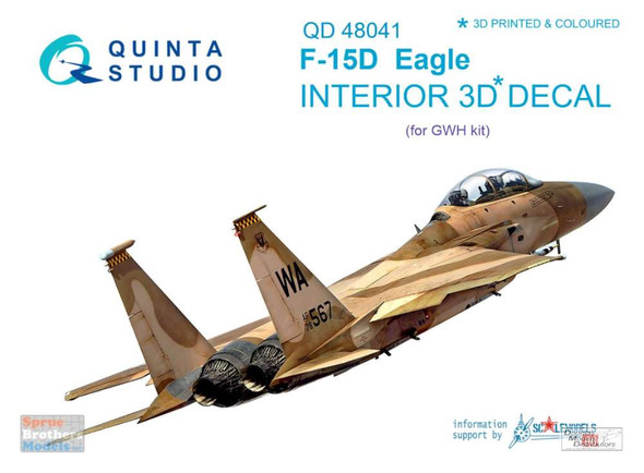 QTSQD48041 1:48 Quinta Studio Interior 3D Decal - F-15D Eagle (GWH kit)