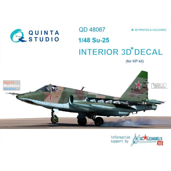 QTSQD48067 1:48 Quinta Studio Interior 3D Decal - Su-25 Frogfoot (KP kit)