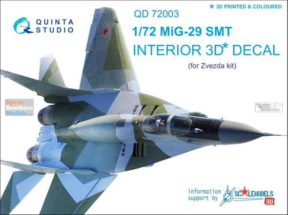 QTSQD72003 1:72 Quinta Studio Interior 3D Decal - MiG-29SMT Fulcrum (ZVE kit)