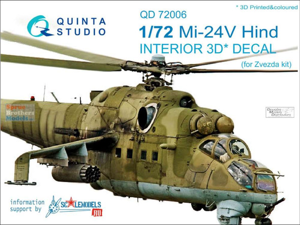 QTSQD72006 1:72 Quinta Studio Interior 3D Decal - Mi-24V Hind (ZVE kit)