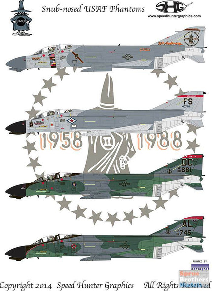 RAPSH32003 1:32 Speed Hunter Graphics - F-4C F-4D Phantom II 'Snub-nosed USAF Phantoms'