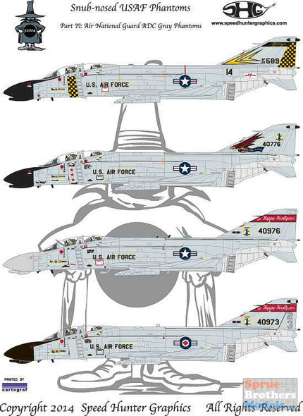 RAPSH32004 1:32 Speed Hunter Graphics - F-4C F-4D Phantom II 'Snub-nosed USAF Phantoms Part II: Air National Guard ADC Gray Phantoms'