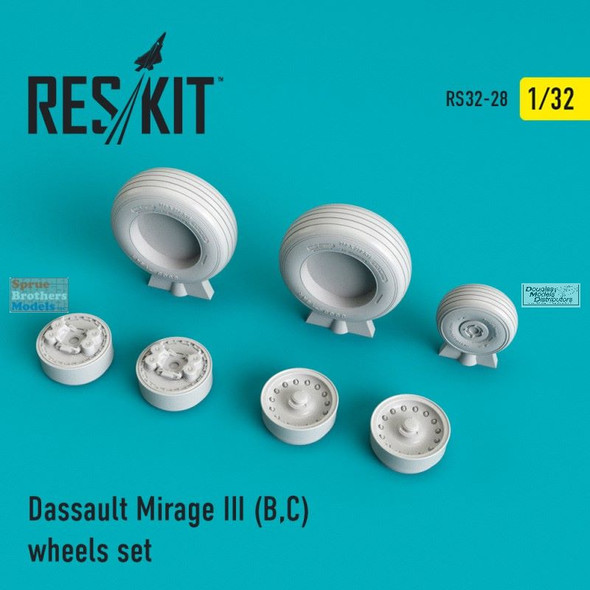 RESRS320028 1:32 ResKit Mirage IIIB/C Wheels Set