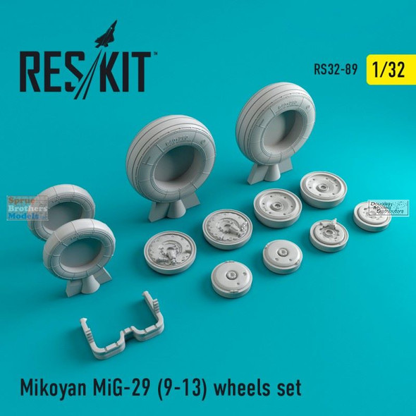 RESRS320089 1:32 ResKit MiG-29UB Fulcrum (9-13) Wheels Set