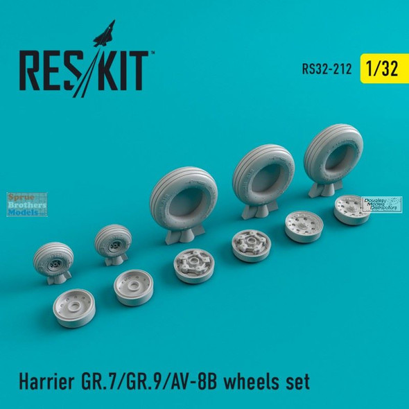 RESRS320212 1:32 ResKit AV-8B Harrier GR.7 GR.9 Harrier Wheels Set