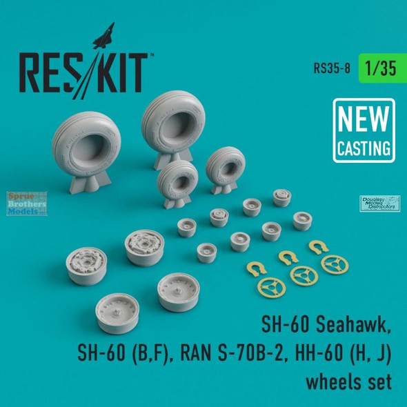 RESRS350008 1:35 ResKit SH-60 Seahawk HH-60 Pavehawk RAN S-70B-2 Wheels Set