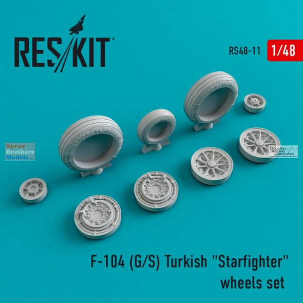 RESRS480011 1:48 ResKit Lockheed F-104G F-104S Turkish Starfighter Wheels Set