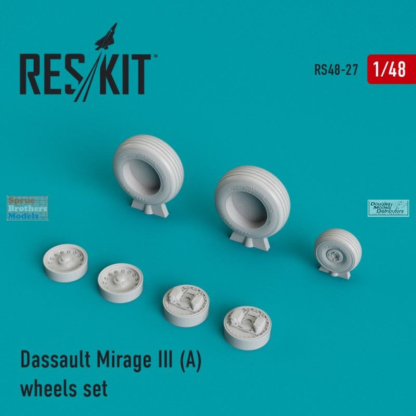 RESRS480027 1:48 ResKit Mirage III A Wheels Set