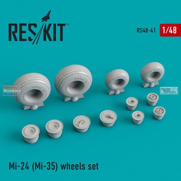 RESRS480041 1:48 ResKit Mi-24 Mi-35 Hind Wheels Set