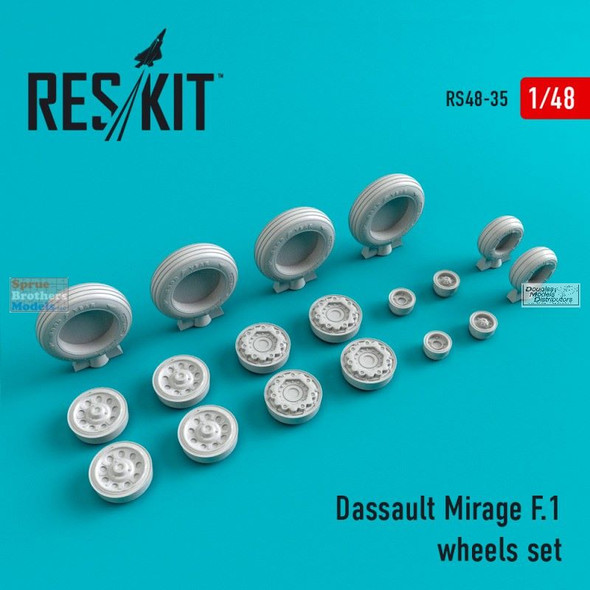 RESRS480035 1:48 ResKit Dassault Mirage F.1 Wheels Set