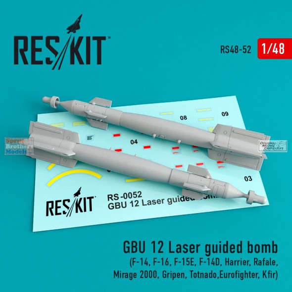 RESRS480052 1:48 ResKit GBU-12 Paveway II 500lb Bomb Set