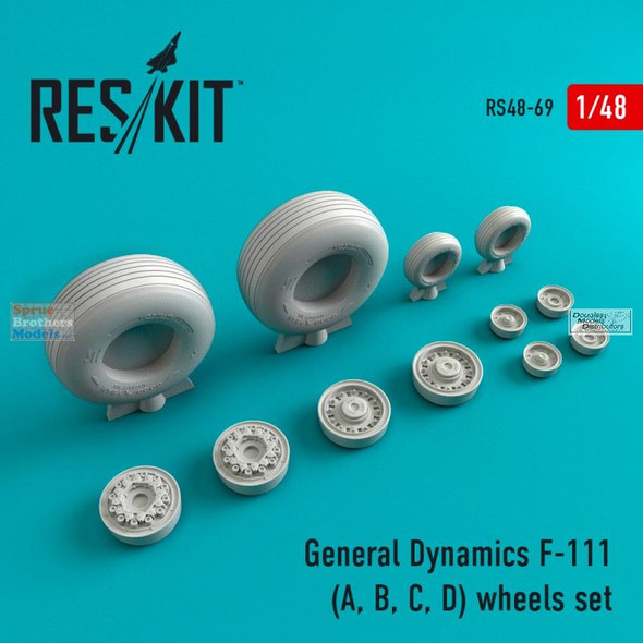 RESRS480069 1:48 ResKit F-111A F-111B F-111C F-111D Aardvark Wheels Set