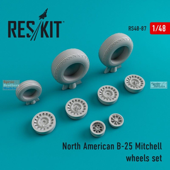 RESRS480087 1:48 ResKit B-25 Mitchell Wheels Set