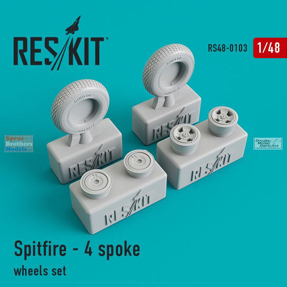 RESRS480103 1:48 ResKit Spitfire 4-spoke Wheels Set